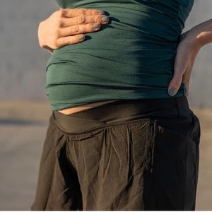 Senita Athletics Under Panel Maternity Shorts Black